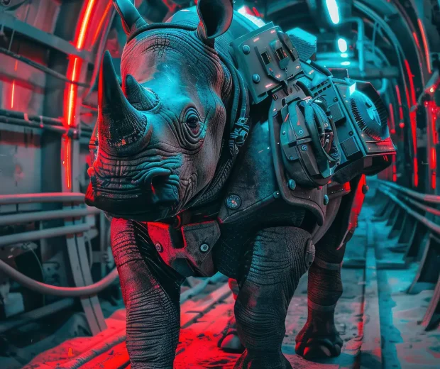 Half rhino robot